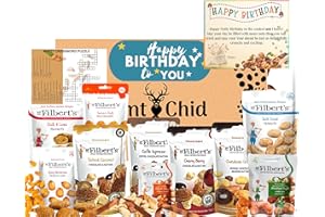 ANT & CHID Happy Birthday Assorted Gourmet Nuts and Snacks Gift Set Hamper for Nut Lovers-Includes a variety of Cashews|Salted Peanuts|Brazil Nuts|Mixed Nuts-Gift for All Ages|Happy Birthday Gift