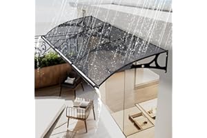 JSDMBD Polycarbonate Window Door Awning Front Doors/windows Overhang Awning Silent Aluminum alloy bracket, strong load-bearing capacity, silent, rain and snow proof, easy to install