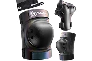 ‎VALUETALKS ValueTalks Inliner Schützer Set Kinder Schonerset Schutzausrüstung Kinder Knieschoner Ellbogenschützer Rollschuhe Schützerset für Skateboard Fahren Inlineskaten Waveboard (M, Dark)