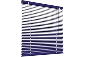 Victoria M. Store vénitien en Aluminium pour fenêtres et Portes - sans pré-perçage, Clips de Serrage Inclus - 60 x 130 cm Bleu