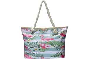 DonDon Grande borsa da spiaggia idrorepellente con cerniera Borsa a tracolla Shopper Retro Hawaii