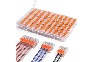 NEUTYPECHIC Connecteurs Électriques Rapide, PC Ignifuge Bornes de Connexion, 0.14-4.0mm² Câble Connecteur de Fil Compact Conducteur (90)