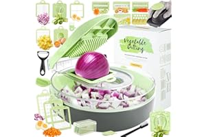 Enleber Cortador de Verdura Picadora Manual,Corta Verduras Mandolina Adecuado para Cortar Verduras en la Cocina Cortador de Patatas Tomates Pepinos Queso Frutas