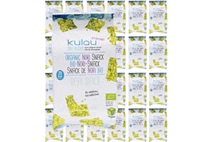 ‎KULAU Kulau Organic Nori Snack - Algae Chips Seaweed Asian Snack 24 x 4g Pack Sea Salt Flavour