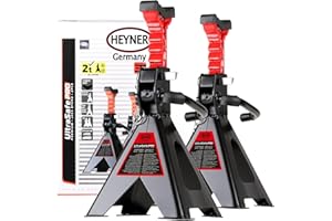 HEYNER Premium Adjustable Axle Jack Stands 2 Tons 2 pcs Set H347420