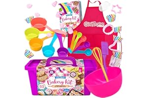 GirlZone Regalo Ragazza Little Baker's Bakery Set, Kit Completo Per Bambini, 40 Pezzi Con Utensili Da Forno, Grembiule e Ricette Per Preparare Squisiti Dolcetti, Accessori Cucina