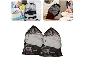 2-pack tvättpåsar i nät, slitstark tvättpåse i nät, stor tvättväska med dragsko för högskolor, sovsal, resor, familj och lägenhetsboende (svart, 60 cm x 90 cm)
