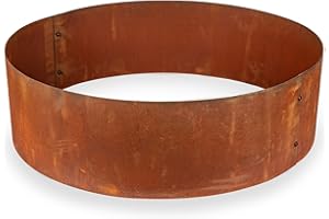 UNIGARDIA Anillo para Árbol de Acero Corten Ø 70 cm, Borduras Jardín Metálica de 20 cm de Altura - Bordura Circular con Pátina de Óxido - Aro Metálico Oxidado para Alcorques, Incluye 1 Par de Guantes