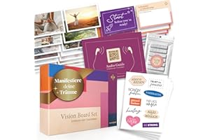 WUNSCHZEIT Vision Board Set | 162 Karten für Achtsamkeit & Positives Denken | Ziele erreichen & Wünsche manifestieren | Geschenke für Frauen, Beste Freundin, Schwester | Motivation & Mutmacher