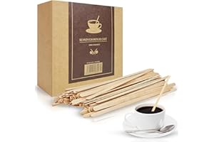 MARCPRINT 1000 Palitos Cafe Desechables - Paletinas Cafe Desechables de Madera de 14 cm - Paletinas de Cafe 100% Naturales y Biodegradables - Palitos Removedores de Cafe - Agitadores Cafe y Te