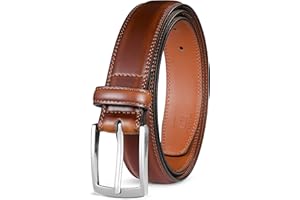 Milorde Men's Genuine Leather Dress Belt, Handmade, 100% Cow Leather, Fashion & Classic Designs for Work Business and Casual