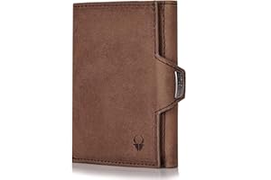 DONBOLSO Porte Carte NextGen | Portefeuille avec Protection RFID | Portefeuille Homme Cuir Mince avec Pochette à Monnaie | Etui Jusqu'à 11 Cartes | Porte Monnaie Homme | Vintage Marron