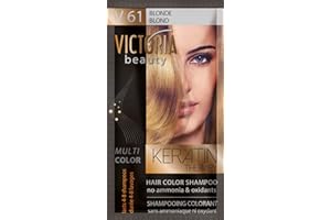 Victoria Beauty Keratin Therapy Hair Colour Shampoo – Temporary Hair Dye, Lasts 4 – 8 washes, Ammonia and Oxidant-Free, Pack of 6x40 ml (Blonde)