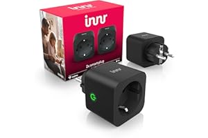Innr Enchufe Inteligente Negro, Zigbee, Funciona con Hue*, Alexa, Home Assistant y SmartThings, Temporizador Enchufe, Repetidor Zigbee con Monitoreo de Energía - Lote de 2