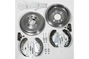 Autoparts-Online Set 60005449 Bremstrommeln Bremsen Set + Bremsbacken + Radzylinder + Zubehör für hinten/für die Hinterachse