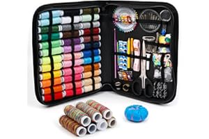 INSCRAFT Sewing Kit, 200 Pcs Sewing Accessories, with 41 XL Sewing Thread Spools, Suitable for Adults, Beginner, Emergency, DIY and Home Button Repair, Travel Needle and Thread Kit