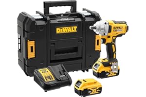 Dewalt XR bürstenloser Akku-Schlagschrauber DCT894P2 (18 Volt, 5Ah, 450 Nm Drehmoment, 1/2 Zoll Innensechskant-Aufnahme, LED-Licht, inkl. 2x Akkus, 1x System-Schnellladegerät, TSTAK-Box II)