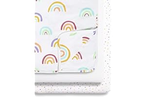 SNÜZ Snuz 3 Piece Crib Bedding Set – Rainbow, 3 Count (Pack of 1)