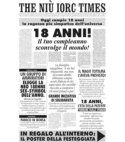 Biglietto Auguri 18 Anni Ragazza, Ragazzo - 18 Anni Regali per