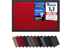 Carpet Diem Zerbino 60 x 90 cm - Tappeto ingresso antisporco - Interno ed Zerbino da Esterno, Tappetino antiscivolo per Porta, Tappeto antisporco per Porta d Ingresso - Rosso