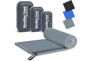 KICQOM Microfibre Travel Towel,Quick Dry,Super Absorbent,Perfect Sports Towel,Swimming Towel,Beach Towel,Camping Towel,Ultra Compact, Lightweight,for Sports,Gym,Camping,Backpacking,Yoga(140x70cm)