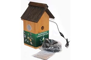 Birdboxview wood nestbox fitted with webcamera. Connects via 5m usb2 cable to pc or laptop up to 6.5m from computer. Lovely wildlife gift for children, Xmas or Fathers Day!