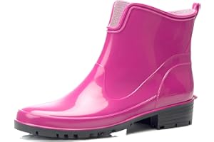 Ladeheid Bottes en Caoutchouc pour Femmes Courtes Bottines Imperméables Bottes de pluie Élégantes et Confortables LA-930