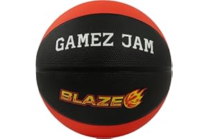 Gamez Jam Ballon de Basket Taille 7 – Ballon Basket Outdoor & Indoor pour Adultes et Joueurs Confirmés – Grip Antidérapant en Caoutchouc Durable – Design Unique et Performant