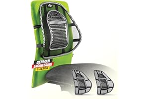 ‎DONNERBERG Donnerberg 2 x Lordosenstütze für schwitzfreies Sitzen Auto Bürostuhl LKW Zubehör Rückenstütze atmungsaktives Mesh Lendenwirbelstütze Anti-RUTSCH-System German Engineering Upgrade