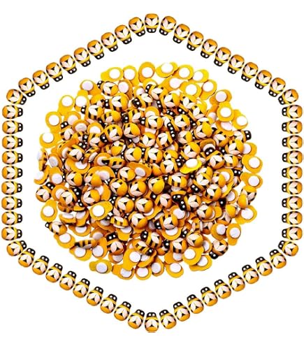 FENGYING 100 Pièces Mini Abeilles en Résine Embellissement,Auto-Adhésive Abeille Décoration,Abeille en Bois,pour Bricolage Craft Scrapbooking Party Home Decor