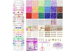 Gionlion Friendship Bracelet Kit Concert Bracelets Merch, 5200 Pcs Clay Beads Bracelet Making Kit for Jewellery Making, DIY Arts Crafts Gifts Toys for Kids Teen Girls