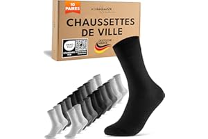 SOCKENKAUF24 10 Paires Chaussettes Homme Femme Coton Confortable Respirantes