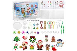 NAKUTITA 2500 pezzi di perline stirabili per set natalizio, perline da 5 mm con pannello forato, 12 modelli carta da stiro, kit fai da te creativo per lavori artigianali, regalo di decorazione natalizia