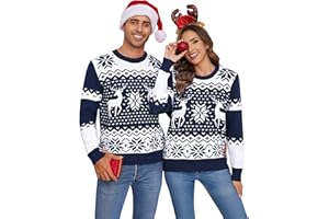 Demegimi Jersey Navideño para Hombre Mujer Suéter de Navidad Unisex Suéter de Navidad para Pareja o Familia Regalo Navideño