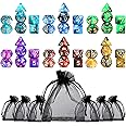 Moncolis 42 Pezzi Dadi Poliedrici per RPG Dungeons e Dragons Pathfinder DNG RPG MTG, Doppi Colori