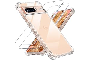 Tentoki 3 in 1 für panzerglas und hülle Google Pixel 8,[Nie Vergilbung] schutzfolie Pixel8 TPU handyhülle Schlanke Stoßfeste Anti Kratzt Transparent Case
