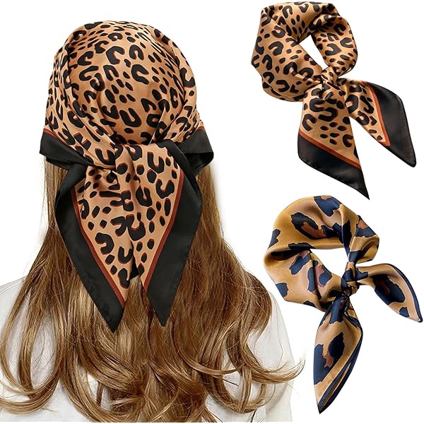 2 stuks bandana, luipaard hoofddoek, multifunctionele haarsjaal, neksjaal voor strand, reizen, vakantie, sportcadeaus (70×70cm