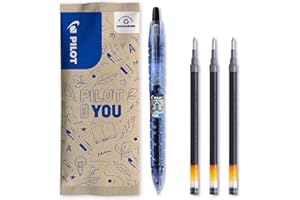 PILOT – Lote de 1 B2P Gel 0.7 + 3 recambios – Bolígrafo Roller de tinta de gel – Retractable – Bolígrafo fabricado a partir de plástico reciclado – Begreen – Negro – Punta mediana