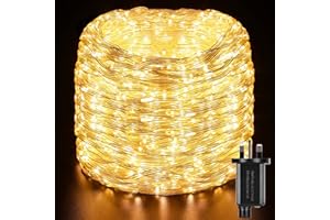 GlobaLink Rope Lights Outdoor, 50M/164FT 1000Leds Christmas Rope Lights, Waterproof Led Tube Light with 8 Modes, Mains Powered Christmas String Lights for Xmas Tree Indoor Garden Fence Decoration