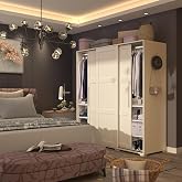 Dekorex SRG231-Beyaz 3 Kapaklı S&uuml;rg&uuml;l&uuml; Gardırop
