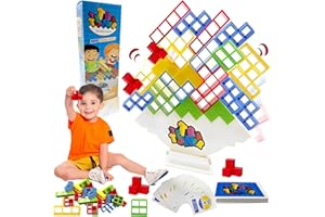 PQKL-party Tetra Tower Balance Game, Swing Stack High Child Balance Toy, Tetra Tower Stacking Game, Tetra Tower Game, Tetra Tower Puzzle Board Table Games, Assembly Bricks Gift for Kids Adults Elder