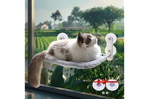 Patterra® Hamac de Fenêtre pour Chat 52 * 30 | Lit Chat avec 2 Ventouses en Plus Offerte | Hamac Chat Pliable, Stable et Solide | Lit pour Chat Matière Douce & Confortable | Supporte Gros Chat |