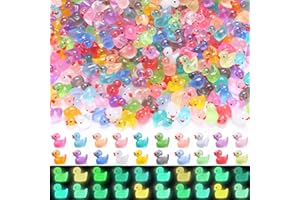 XIMISHOP 200 Stück Mini Leuchtend Enten Harz, 20 Farben Miniatur Ducks Kleine Figuren Bunte Tiere Enten für Dekoration Aquarium Miniaturgarten Puppenhaus Handwerk Landschaftsgärten, Bonsai, Fischbecke