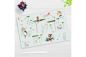 COVERYOURDESK WWW.COVER-YOUR-DESK.DE Sous-main pour enfants et adultes – Sirène – Mermaid – Fabriqué en vinyle durable de qualité supérieure (plastique sans BPA) – 60 x 40 cm – Fabriqué en Allemagne
