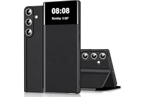 FCIAEYTOU für Samsung Galaxy S25 Hülle Clear View Wallet Case Handyhülle für Samsung S25 Klapphülle Flip Cover mit Ständer Stoßfest Kratzfest Leder Schutzhülle Kartenfach Handytasche 5G (Schwarz)