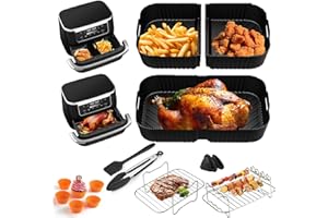 JUGGPENG Heißluftfritteuse Zubehör für Ninja AF500EU Zubehör 18-Teiliges Airfryer Zubehör, Silikonform für Ninja Flexdrawer Af500DE 10,4L, Silikonform Heißluftfritteuse für Cosori 10L, TwinFry XXL 10L