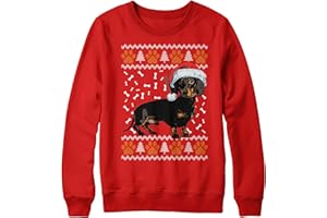 PURPLE PRINT HOUSE Kids Dachshund Christmas Sweatshirt School Jumper Day Winter Sausage Walkers Sweater Boys Girls