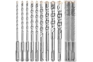 YUHIAKE SDS Plus Bohrer-Set 9-teilig, Betonbohrer 160 mm lang, Hammerbohrer-Set, SDS-Steinbohrer, YUHIAKE Werkzeuge zum Bohren von Beton, Stein, Holz, Ziegel, Fliesen