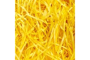 JEEMOOTOWN 500g Carta Tagliuzzata per Regali - Gialla- Paglia per Cesti - Ideale Paglia Confezioni per Scatole Regalo