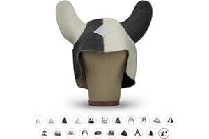 LoWell® Chapeau de sauna - En feutre pour homme et femme avec guide de sauna - Accessoire de sauna idéal pour une expérience de bien-être unique - Motif Viking - Bonnet de sauna